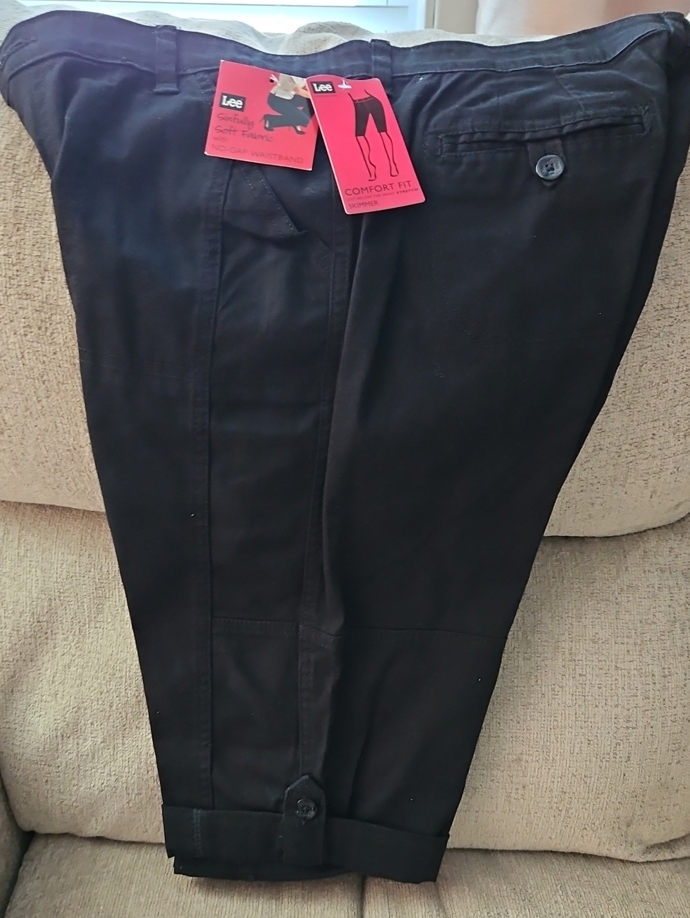 Lee Women's Black Comfort-Fit Chinos